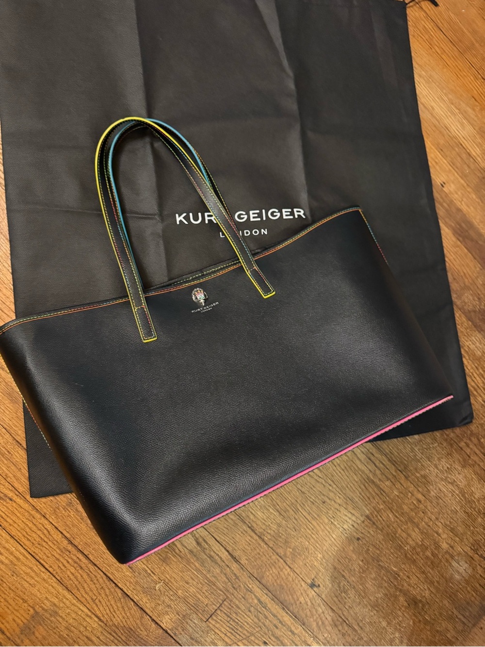 Kurt Geiger Black London Richmond Shopper Tote Bag